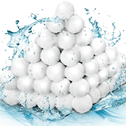 tillvex® Pool Filterbälle 1400g Filter für Sandfilteranlage [Design 2023] | Ersetzen 50kg Filtersand | Extra langlebige Filter Balls für glasklares Wasser | Umweltfreundlicher Ersatz 1400 Gramm