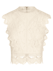 APART Fashion Damen Spitzentop 44 Creme