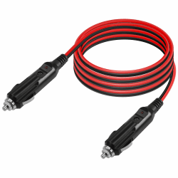 GELRHONR 12V Auto Zigarettenanzünder Stecker zu Stecker Ladekabel, Auto Zigarettenanzünder Stecker Verlängerungskabel mit 25A Sicherung Schutz, 14 AWG Heavy Duty Kabel mit Led-Licht (1.5M/4.9Ft)