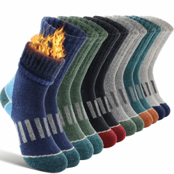 EBMORE Kinder Jungen Mädchen Socken Merino Wandersocken Sportsocken Wollsocken Warme Thermosocken Wintersocken Dicke Weihnachtssocken Geschenke Kindersocken 6 Paar 26-29 Geometrie