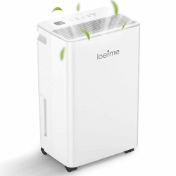 LOEFME 12L/24H Luftentfeuchter Elektrisch,Raumentfeuchter mit Feuchtigkeitssensor für 75m³(30m²), Entfeuchter mit Energieeinsparung,Aktivkohlefilter,Wäsche trocknen,Automatischer Neustart Weiß