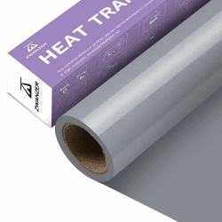 Zwanzer Plotterfolie Textil,30.5cm× 3.66m Flexfolie für Cricut und Silhouette Cameo,Verwendet in DIY-T-Shirt-Kleidung und Anderen Stoffen (Silber) Silber, Transparent