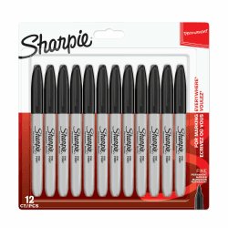 SHARPIE Permanent Marker | Marker Stifte mit feiner Spitze | schwarze Tinte | 12 Stück Market Set 1 stück (12er Pack)