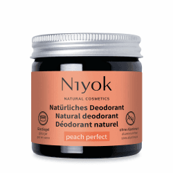 Niyok® 2-in-1 anti-transpirante Deocreme "Peach Perfect" (40ml) • Natürliches Deo ohne Aluminium • 24h Schutz vor Geruch & Schweiß • Deodorant Creme Unisex • Feste Deo Creme vegan PEACH PERFEKT