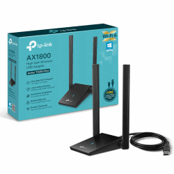 TP-Link Archer TX20U Plus WLAN Stick Für PC, WiFi 6 AX1800 Dual Band, USB 3.0, MU-MIMO, Antennen mit hoher Verstärkung, WPA3-Verschlüsselung, Kompatibel mit Windows 11/10, Schwarz, único Single WiFi 6 AX1800