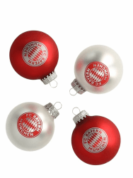 FC Bayern München Christbaumkugel 4er Set Rot/Weiß Einheitsgröße