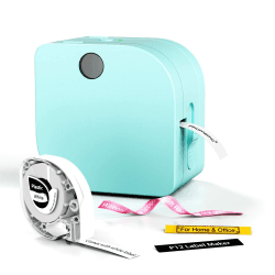 Phomemo Beschriftungsgerät Handgerät P12 Mini Bluetooth Etikettiergerät mit Etikettenband | Thermo-Etikettendrucker für Zuhause & Büro | Tragbarer Labelmaker für Android & iOS-Türkis Drucker + 1 Etikettenrolle Türkis