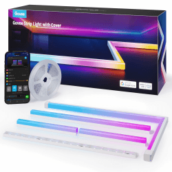 Govee RGBIC LED Strip mit LED Profil, 5M Glide LED Streifen Kompatibel mit Alexa & Google Assistant, Gaming LED Schiene mit Led Leisten für Schlafzimmer, Sockelleisten, Kabinett, 64 Szenenmodi