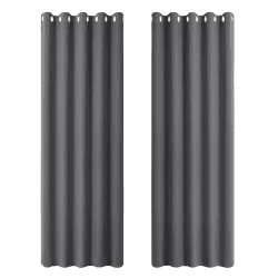 PONY DANCE Verdunklungsvorhänge Ösenvorhang 2er Set H 228 x B 167 cm Graue Gardinen Wohnzimmer Modern Vorhang Kälteschutz & Wärmeisolierend Thermogardinen mit Ösen H228 x B167 cm (2er Pack) Grau