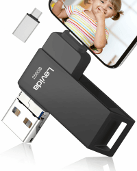 USB Stick 256GB,Levida Speicherstick USB 3.0 Photostick fotostick (Mobiler Speicher,Drehbares Design, Automatisches Backup) für IOS,Phone,Android Handy,Pad, Laptop UND Computer,PC,Schwarz 256GB Schwarz