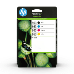 HP 953 (6ZC69AE) Original Druckerpatronen Multipack (1xBlau, 1xRot, 1xGelb, 1xSchwarz) für HP OfficeJet Pro 77xx, 82xx, 87xx