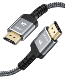 SNOWKIDS 4K HDMI Kabel 5Meter,HDMI Kabel 4K@60Hz Nylon Geflecht Vergoldete Anschlüsse mit Ethernet/Audio Rückkanal,Kompatibel mit Video 4K 2160p,1080p-Grau