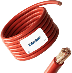 EBROM 3 Meter Batteriekabel ROT H07V-K 16 mm² - Batterie Kabel - 99,9% OFC Kupfer - 3 m (3M) 16mm2