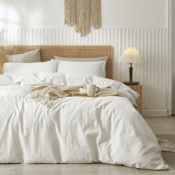 Sedefen Bettwäsche 220x240cm Baumwolle Renforce Weiß Weiss Uni Unifarben Baumwollbettwäsche Set,Doppelbett Bettbezug und 2 Kissenbezug 80x80cm,mit Reißverschluss Weiß 220x240cm+80x80cm*2