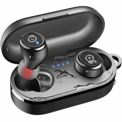 TOZO T10 Mini Bluetooth Kopfhörer 5,3 Kopfhörer Kabellos Bluetooth mit App, 55 Std Akkulaufzeit, IPX8 Wasserdicht In Ear Ohrhörer, ENC Noise Cancelling Kopfhörer mit Tiefer Bass für Sport - Schwarz Ergonomische Ausgabe mit APP Schwarz