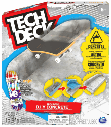 Tech Deck Concrete - Fingerboard-Rampe zum Selberbauen aus wiederverwendbarem Beton-Material, mit Fingerboard von Enjoi, ab 6 Jahren
