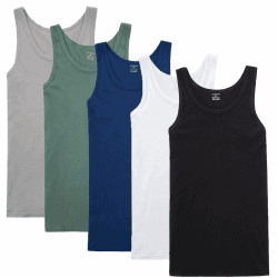 NUOZA 3/5er Pack Unterhemd Herren Tank Top Viele Farben 100% Hochwertige Baumwolle Schrumpft Nicht Verblasst Nicht Undurchsichtig XXL Schwarz Weiß Grau Blau Olivgrün