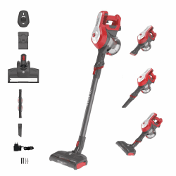 Hoover Akku-Staubsauger H-Free 100 Home ohne Beutel mit bis zu 40 Min. Laufzeit I Staubsauger kabellos mit LED-Licht, XL Staubbehälter & Parkfunktion I Akkusauger mit Fugendüse & Staubbürste