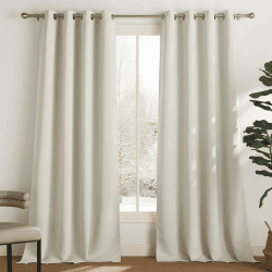 PONY DANCE Vorhang Beige Blickdicht Wohnzimmer Gardinen mit Ösen 2er Set H 245 x B 140 cm Thermo Vorhänge gegen Kälte und Hitze Blackout Thermal Curtains for Living Room, Hellbeige H245 x B140 cm (2er Pack) Hellbeige