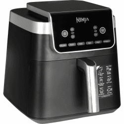 Ninja Air Fryer Heißluftfritteuse MAX PRO, 6,2L Airfryer, Antihaftbeschichtung, spülmaschinenfester Korb und Crisper Gittereinsatz, Fritteuse ohne Öl, digital, Kochen aus dem Gefrorenen, Grau, AF180EU Einzelschublade 6.2L Grau