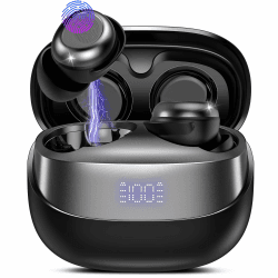 DUSONLAP Bluetooth Kopfhörer, Mini In Ear Kopfhörer Kabellos Bluetooth 5.4 HiFi Immersiv Sound, 47Std Spielzeit Schlafkopfhörer mit Passiver Geräuschmaskierung, LED-Anzeige, IPX7 Wasserdichte Ohrhörer Schwarz