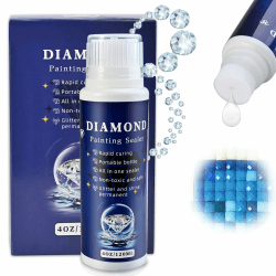 Cieex Diamond Painting Versiegelung, Diamond Painting Zubehör, Diamond Painting Kleber für glitzernde Bilder & Versiegelung von Diamanten, Durchsichtig(120 ml)
