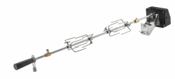RÖSLE Premium-Drehspieß, Hochwertiger Grillspieß für RÖSLE BBQ-Stationen für VIDERO G4/G6 und MAGNUM G4, Traglast 10 kg, Edelstahl 18/10, Silberfarben/Schwarz Drehspieß G4/G6 und MAGNUM G4