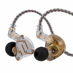 LINSOUL KZ ZS10 Pro,4BA+1DD 5 Treiber In-Ear-Monitor,HiFi Kabelgebundene Ohrhörer,Gaming-Kopfhörer,Hybrid IEM Kopfhörer,abnehmbares versenktes 2Pin Kabel(Ohne Mic,Blendung Gelb) Ohne Mic Glare Yellow