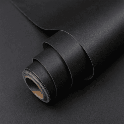 Hode Klebefolie Selbstklebende Möbelfolie Modern Folie zum Bekleben für Wände Tür Schränke Schreibtisch Wasserdicht Schwarz 60x10m Tapeten 60x1000cm Schwarz