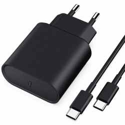 45W USB C Schnellladekabel und Schnellladegerät Ladegerät für Samsung Galaxy S24/S23/S22/S21/S20/Note20/S10/S9/A73/A53/A13/Tab S8 with 2M Kabel, Nanaisse USBC Ladekabel Netzteile Adapter Ladestecker Schwarz