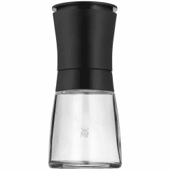 WMF Trend Salzmühle Pfeffermühle 14 cm, unbefüllt, Gewürzmühle, Keramikmahlwerk, Kunststoff, Glas, schwarz Schwarz 14 cm