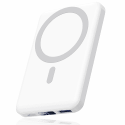AOGUERBE for Mag-Safe Powerbank iPhone, 10000mAh Wireless Power Bank mit USB C in&Out, 22,5W Klein Aber Stark Magnetische Powerbank für iPhone 16/15/14/13/12 Pro/Pro Max/Plus/Mini (Weiß)