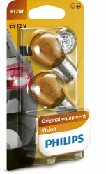 Philips automotive lighting Phillips Vision PY 21W 12V Standard-Signal- und -Innenbeleuchtung, 2-er Packung Double blister PY21W