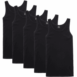 NUOZA 3/5er Pack Unterhemd Herren Tank Top Viele Farben 100% Hochwertige Baumwolle Schrumpft Nicht Verblasst Nicht Undurchsichtig 3XL 5*schwarz