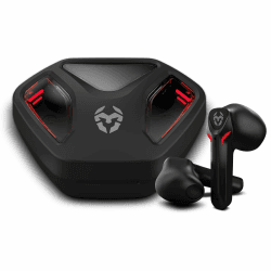 KROM KALL – Stereo-In-Ear-Gaming-Kopfhörer, integriertes Mikrofon, Bluetooth 5.3 Zero Latency, Push-to-Talk, 12 Stunden Akkulaufzeit, Ladeetui, USB-Typ-C-Kabel im Lieferumfang enthalten, Schwarz