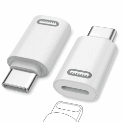 MoKo Lightning Buchse auf USB-C Stecker Adapter, 2 Stück USB-C Stecker auf Lightning Buchse Adapter für iPhone 16/15 Pro Max Plus, iPad, für Schnell Laden, Nicht für Audio/OTG, Weiß PD 2 Stück Weiß PD