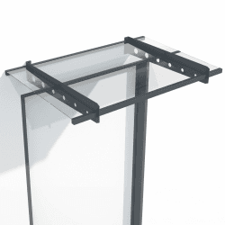 Juskys Vordach Haustür Überdachung 120x80cm aus Acrylglas & Stahl — Türvordach in Anthrazit — Dach für Tür, Eingang & Hauseingang aus Glas Dunkelgrau 120 x 80 cm