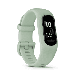 Garmin vívosmart 5 – Fitness-Tracker mit extragroßem OLED-Touchdisplay, Gesundheitsfunktion wie Schlafqualität und Herzfrequenzmessung. Bis zu 7 Tage Akkulaufzeit, wasserdicht und Notfallhilfe. Mint 122-188 mm (S/M) Single