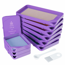 ARTDOT 10 PCS Interlocking Diamond Painting Schiffchen Set, Stackable Tablett als Diamond Painting Zubehör für Diamant Painting Bilder Erwachsene, Violett 10-piece