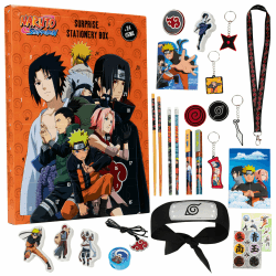 Naruto Adventskalender 2024 Kinder, Anime Geschenk mit Schreibwaren & Spielzeug(Orange)