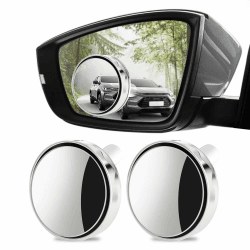 luwiscook 2 Stück Toter-Winkel-Spiegel, Runder, 360 ° Drehbarer, verstellbarer HD-Glas-Spiegel, Konvex, für Auto, LKW, SUV, Verkehrssicherheit
