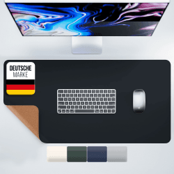 MYMIND® Schreibtischunterlage [Rutschfest] 80x40cm - Premium PU-Leder XXL Mauspad - Schreibunterlage für Homeoffice - Unterlagenmatte wasserfest - Desk Mat - Schreibtisch Unterlage Büro Schwarz