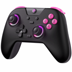 EasySMX X05 Controller PC mit 7 Farbe RGB Licht, Controller PC wireless mit Hall Joysticks & Hall Triggers, Bluetooth Controller für PC/ Switch/ Steam/ Handy-Schwarz