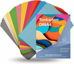 100 Blatt A4 Tonpapier - 250 g/m² Papier - Tonkarton mit 16 Farben bunt mit Gold & Silber Farben- Bastelpapier & Bastelkarton zum Basteln & Gestalten - Buntes Papier