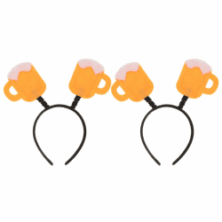 Cabilock 2 Stk Bier Stirnband Bier-Haarreif Frühlingsdeko oktoberfest dekoration weihnachtsparty accessoires Haarband Tiara Bierparty-Stirnband Party-Kopfschmuck Mode Kopfbedeckung Bierkrug Gelb 26.00X26.00X1.50CM