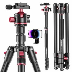 CAMBOFOTO 188cm Kamerastativ,Kugelkopf, Aluminium, kompatibel mit Canon, Nikon, DSLR/SLR-Stativ und Einbeinstativ mit Tragetasche, (Gewicht 1,4 kg, 6 kg Tragkraft)