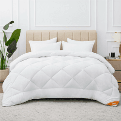 Aisbo Bettdecke 135x200 Winter Warm - Winterdecke 135 x 200cm Steppbettdecke, 450GSM Füllung Dicke Winterbettdecke 135x200 Weiß 135x200cm