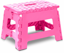 Utopia Home Faltbarer Tritthocker für Kinder – Leichter klappbarer Tritthocker aus Kunststoff für Küche, Bad und Wohnzimmer – 27,9 cm breit und 20,3 cm hoch – hält bis zu 300 lbs (1er-Pack, Rosa) Rosa 1er-Pack