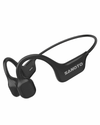 SANOTO Knochenschall Kopfhörer | Open Ear Bluetooth 5.0 Kopfhörer Sport Bone Conduction Kabellos IPX7 wasserdichte Schweißfeste Sportkopfhörer Fahrrad Radfahren Schwarz