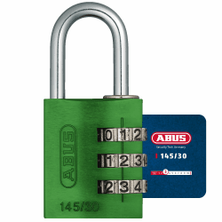 ABUS Zahlenschloss 145/30 Grün - Kofferschloss, Spindschloss u. v. m. - Aluminium-Vorhängeschloss - individuell einstellbarer Zahlencode - ABUS-Sicherheitslevel 3 Grün 30mm 1 Stück